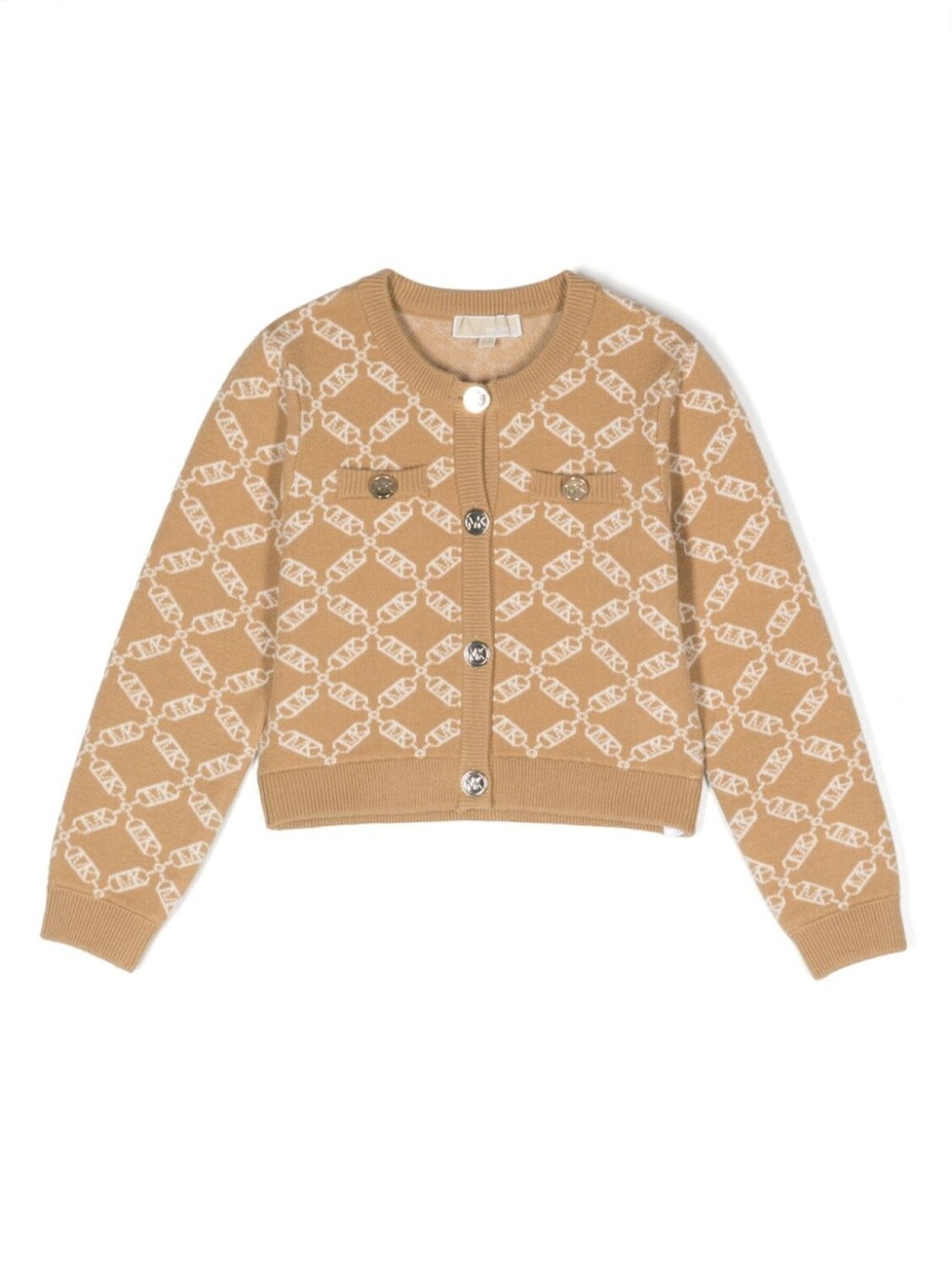 

Michael Kors Kids кардиган с монограммой, нейтральный цвет