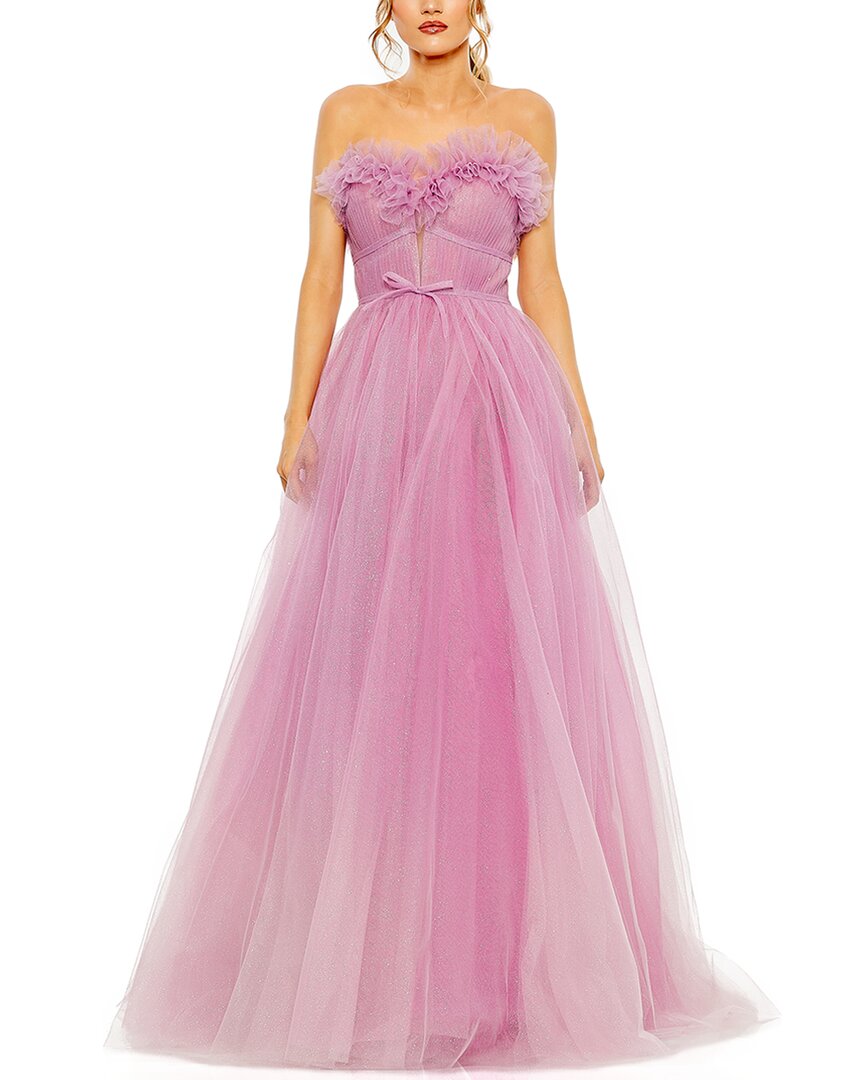 

Mac Duggal Бесплечее платье из блестящей тюли, фиолетовый