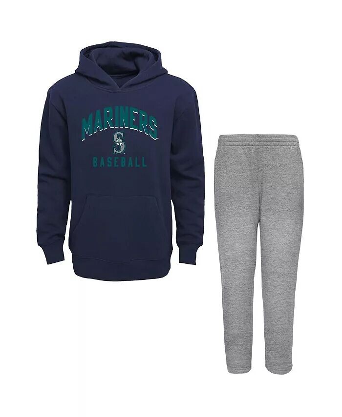

Комплект из флисовой толстовки с капюшоном и штанов Seattle Mariners Play-By Play для мальчиков и девочек темно-синего и серого цвета Outerstuff