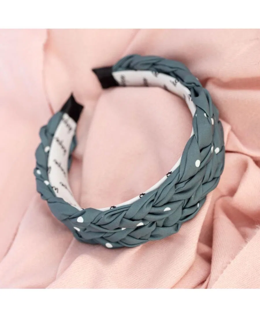 Женская повязка на голову с румяными косами Headbands Of Hope, нефритовый — фото 4