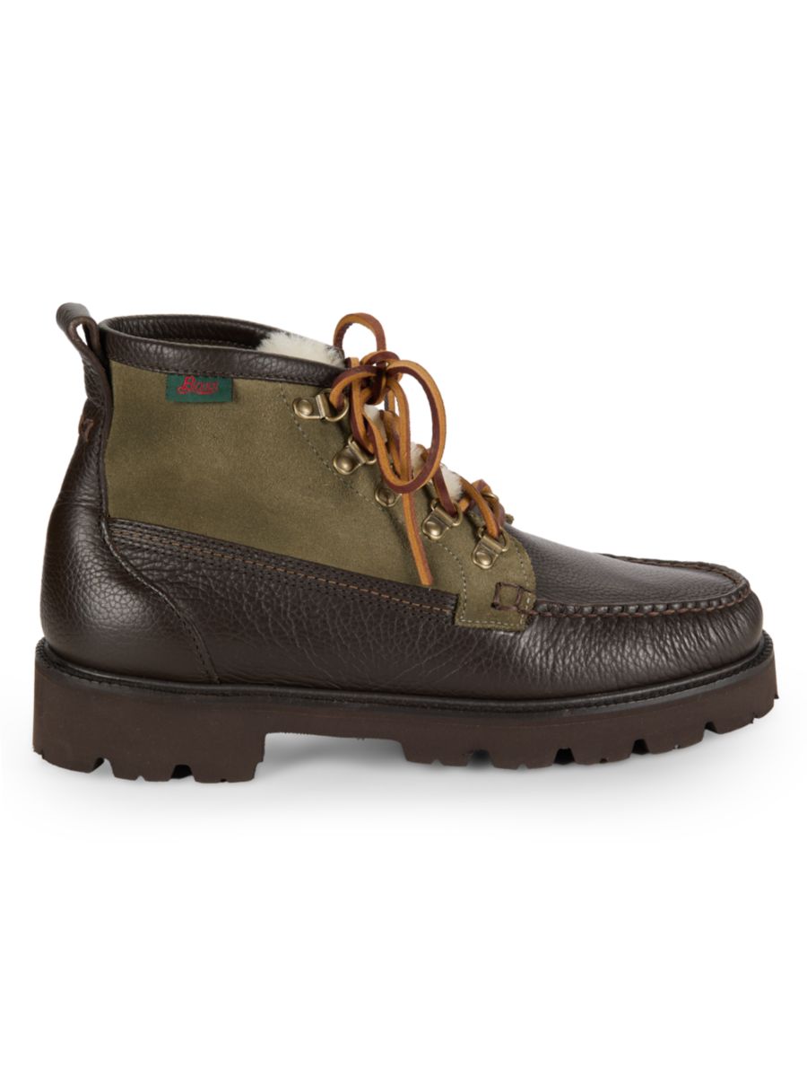 

Кожаные сапоги с отделкой из овчины GH Bass, цвет Brown Olive
