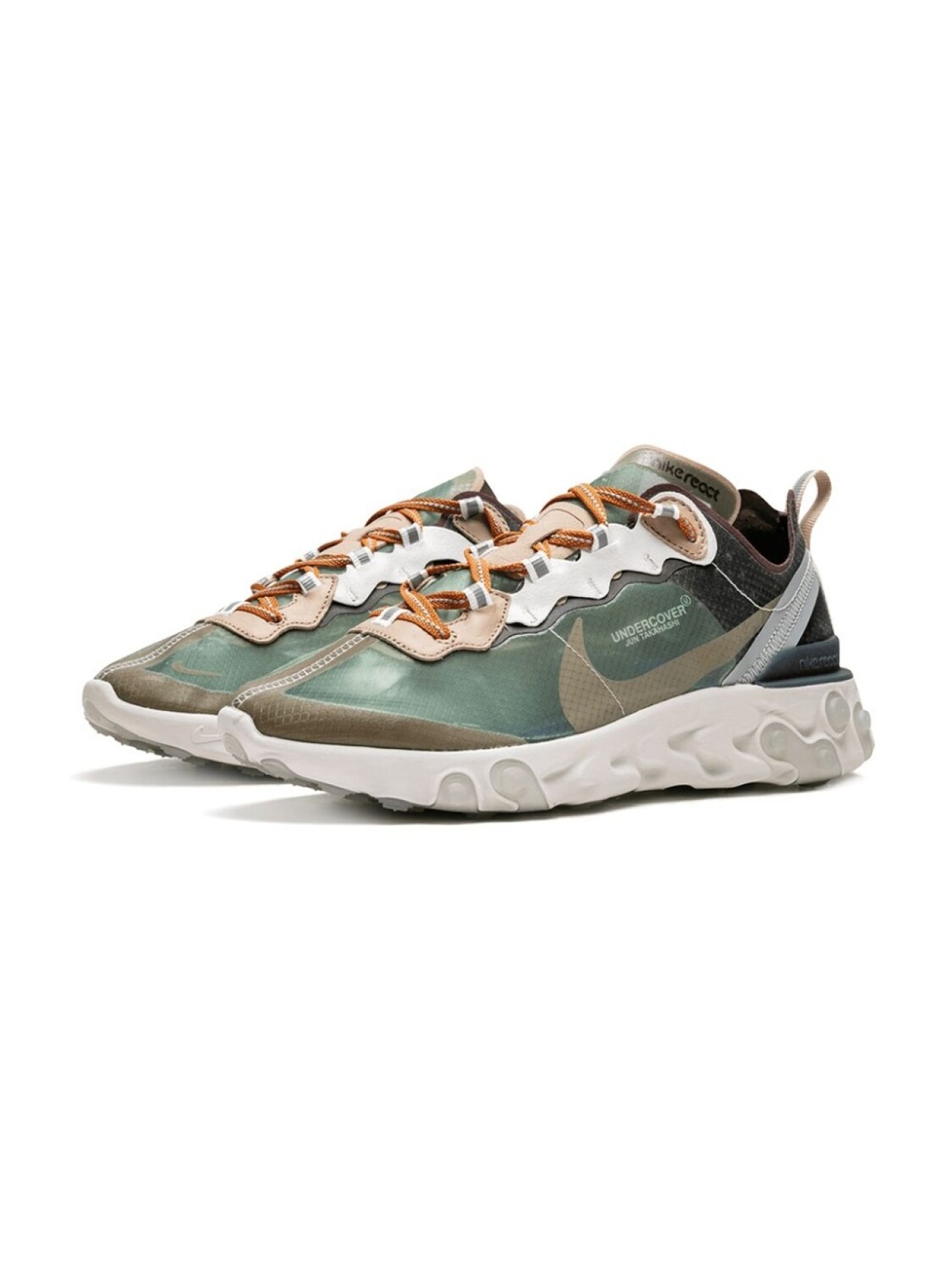 Nike кроссовки Undercover X Nike React Element 87, зеленый — фото 2