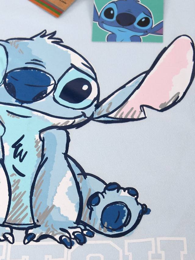 Детский пижамный комплект Disney Lilo and Stitch из хлопка Brand Threads, Blue/Grey — фото 4