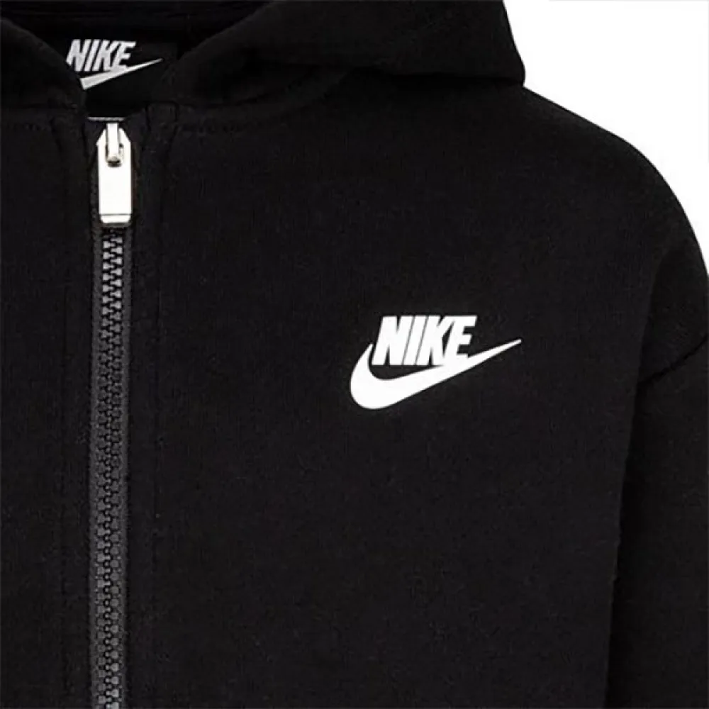 Толстовка Nike Club Fleece High Low full zip, черный — фото 4
