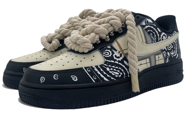 

Кроссовки Nike Air Force 1 Skateboard Shoes Unisex Low-Top Black/Beige Yellow