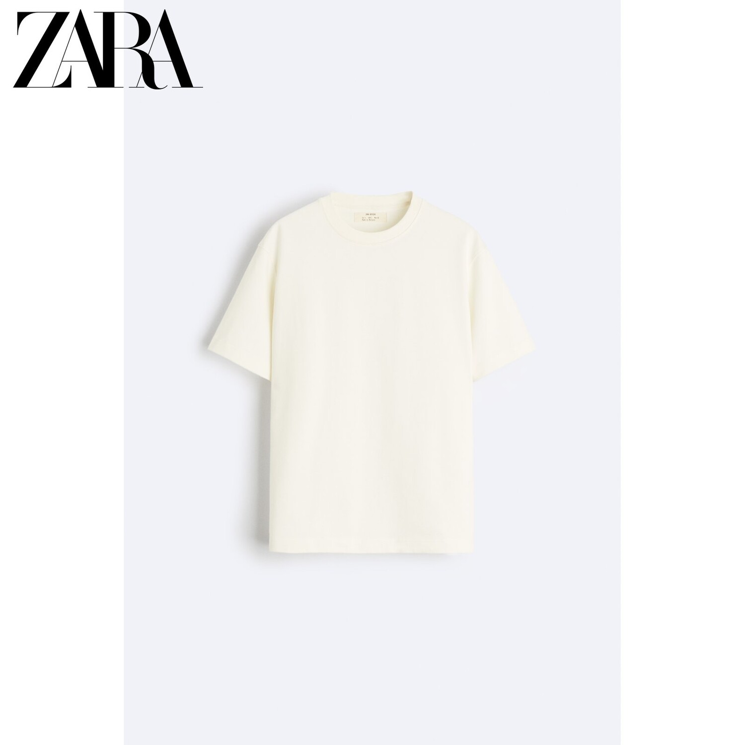 

Футболка мужская Zara с круглым вырезом и короткими рукавами, белый