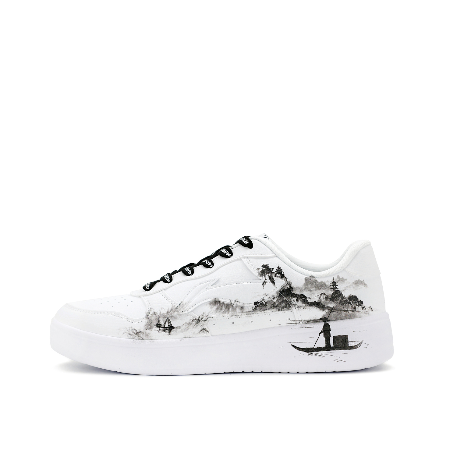 Кроссовки для скейтбординга Li Ning Floating Boat Cloud Ink Mountain Boat с амортизацией, низкие, унисекс, черные — фото 3