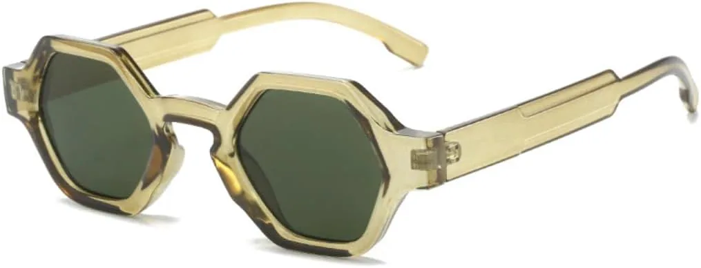 

Женские модные солнцезащитные очки Polygon с прозрачными линзами Ocean Lens UV400, модные мужские очки в стиле ретро, ​​желто-фиолетовые UUPTTPL, Green Dark Green