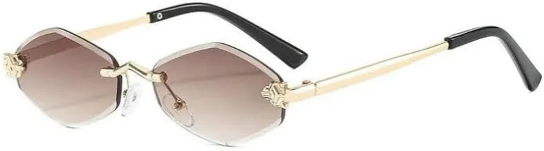 

Солнцезащитные очки без оправы, ромбовидной формы, женские солнцезащитные очки, универсальные классические очки с защитой от УФ-излучения UV400 DMMWCX, Tea