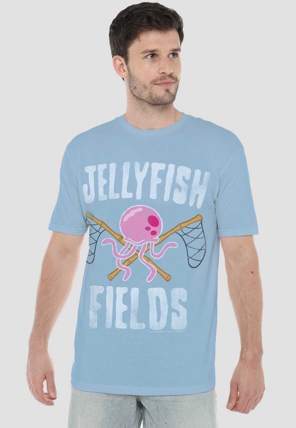 

Футболка с принтом SPONGEBOB JELLYFISH FIELDS Cotton Soul, светло-голубой