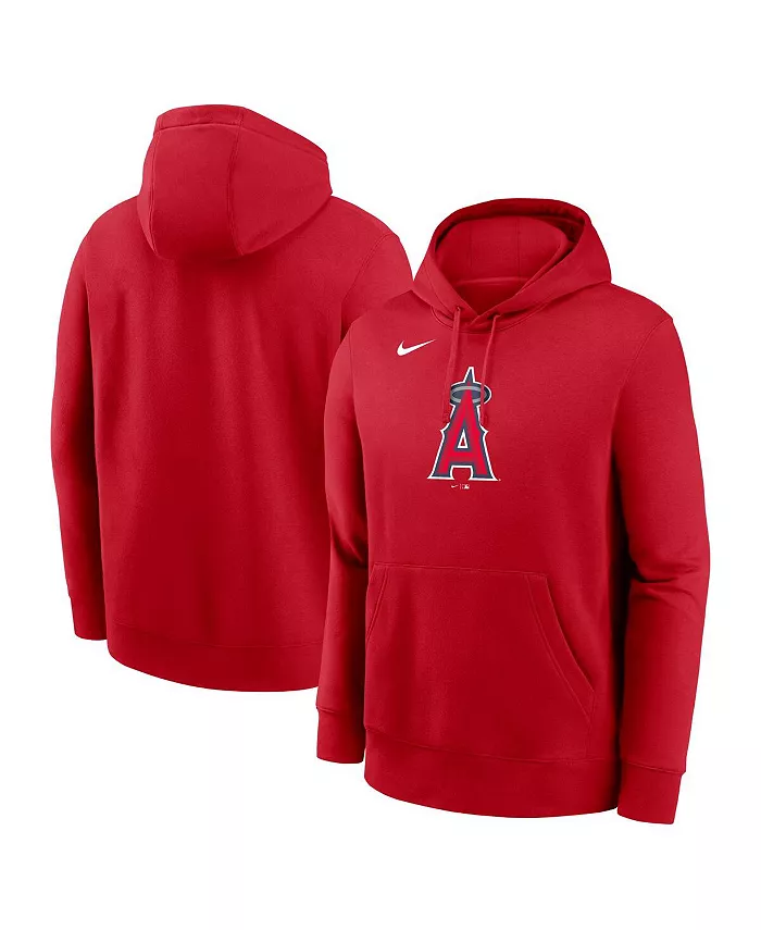 

Мужская красная толстовка с капюшоном Club Fleece с логотипом Los Angeles Angels Nike