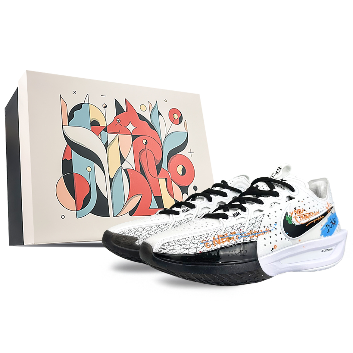 

Nike Кроссовки баскетбольные Air Zoom G.T. Cut 3 с амортизацией, износостойкие, низкие, унисекс, бело-голубые, цвет White Blue