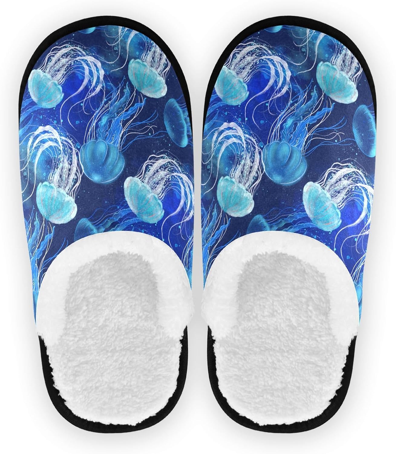 

Тапочки JHKKU для женщин и мужчин, пушистые домашние тапочки, теплые, с противоскользящей подошвой, уютные для дома и путешествий, синий