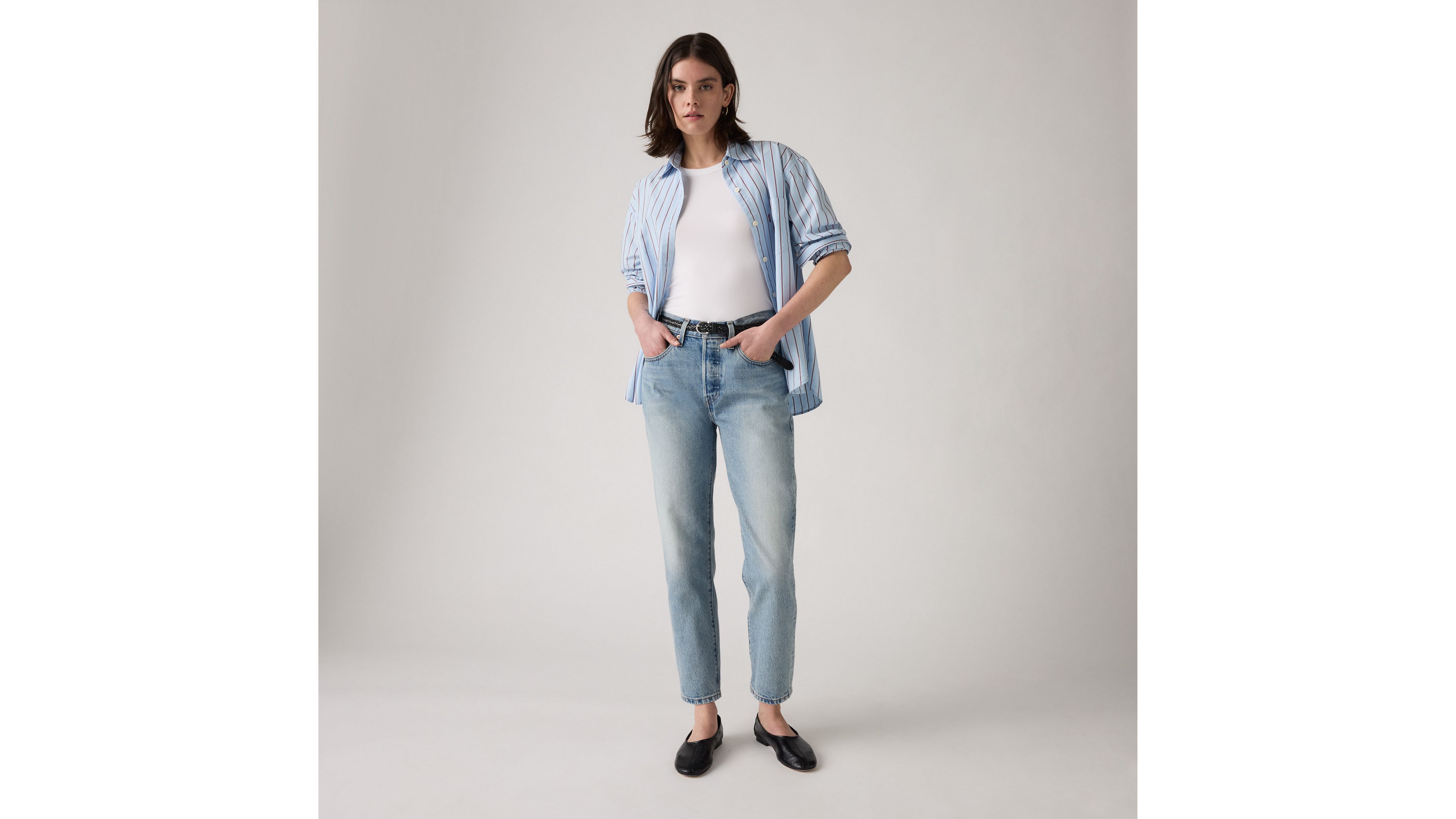 

Женские укороченные джинсы 501 Original Selvedge Levi's, What Time - Light Wash