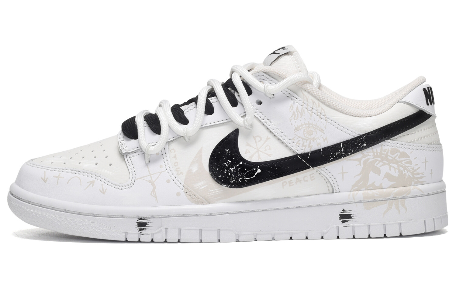 

Кроссовки Nike Dunk Skateboard Shoes Men Low-Top Black White, черный/белый