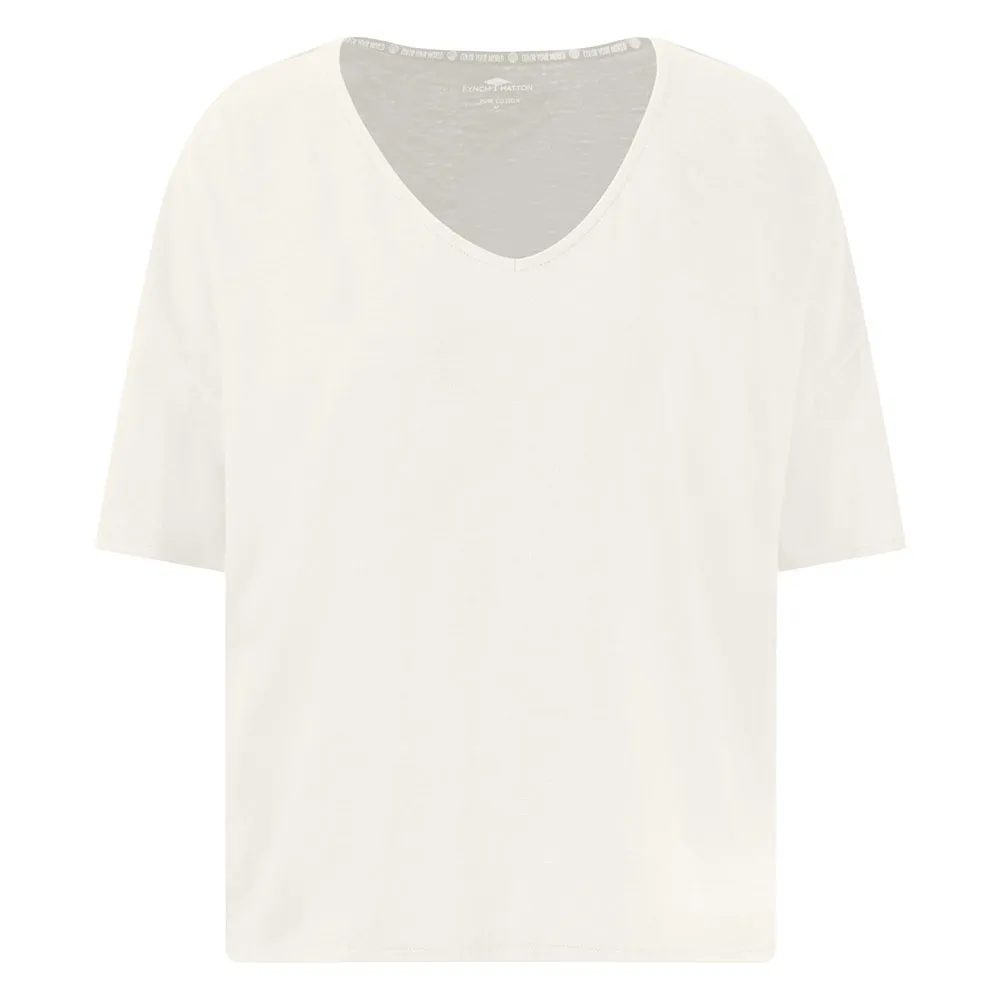 

Футболка Fynch Hatton Slub Structure short sleeve v neck, бежевый