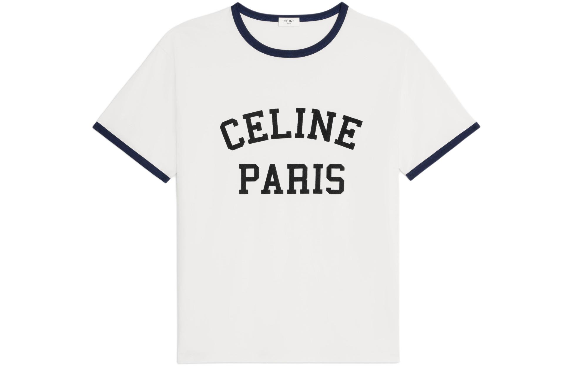 

Футболка свободного кроя из хлопкового джерси CELINE, неоново-белый