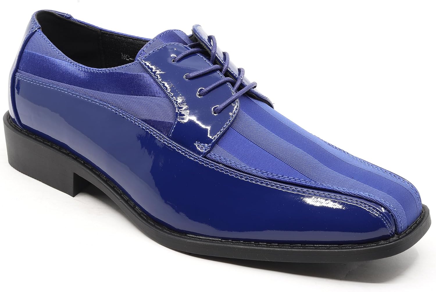 

Мужские оксфорды с шнуровкой из атласа в полоску с лакированным покрытием MC-179 Metrocharm, темно-синий