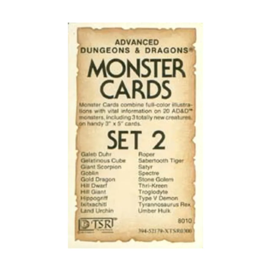 

Набор карточек монстров № 2, Advanced Dungeons & Dragons (1st Edition) - Core Books, Box Sets & Miscellaneous
