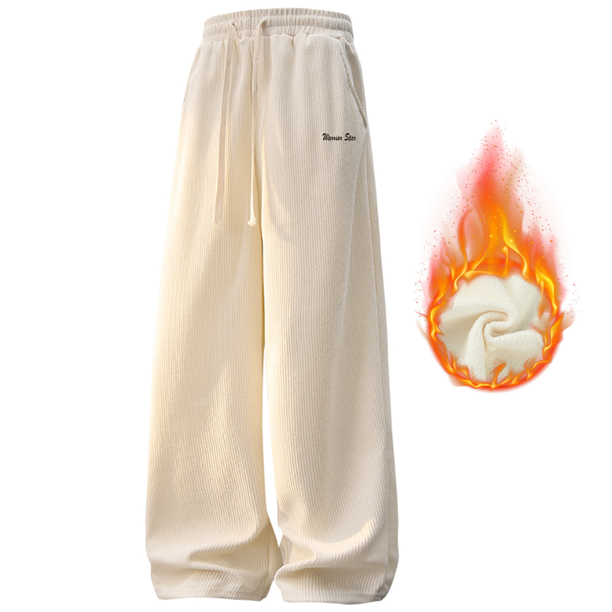 

Вязаные спортивные штаны унисекс WARRIOR, Ecru (Thickened And Fleece-Lined)