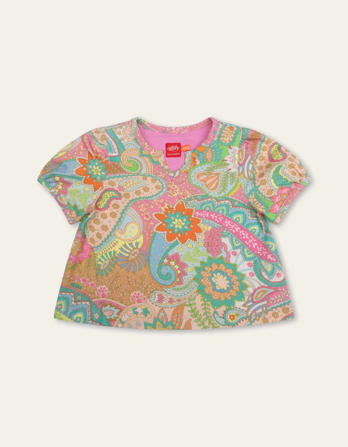 Футболка с принтом Chewy Paisley, Oilily, розовый