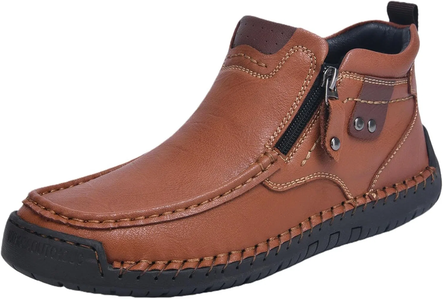 Ботинки кожаные мужские The First Young Shoes, хаки heluqu