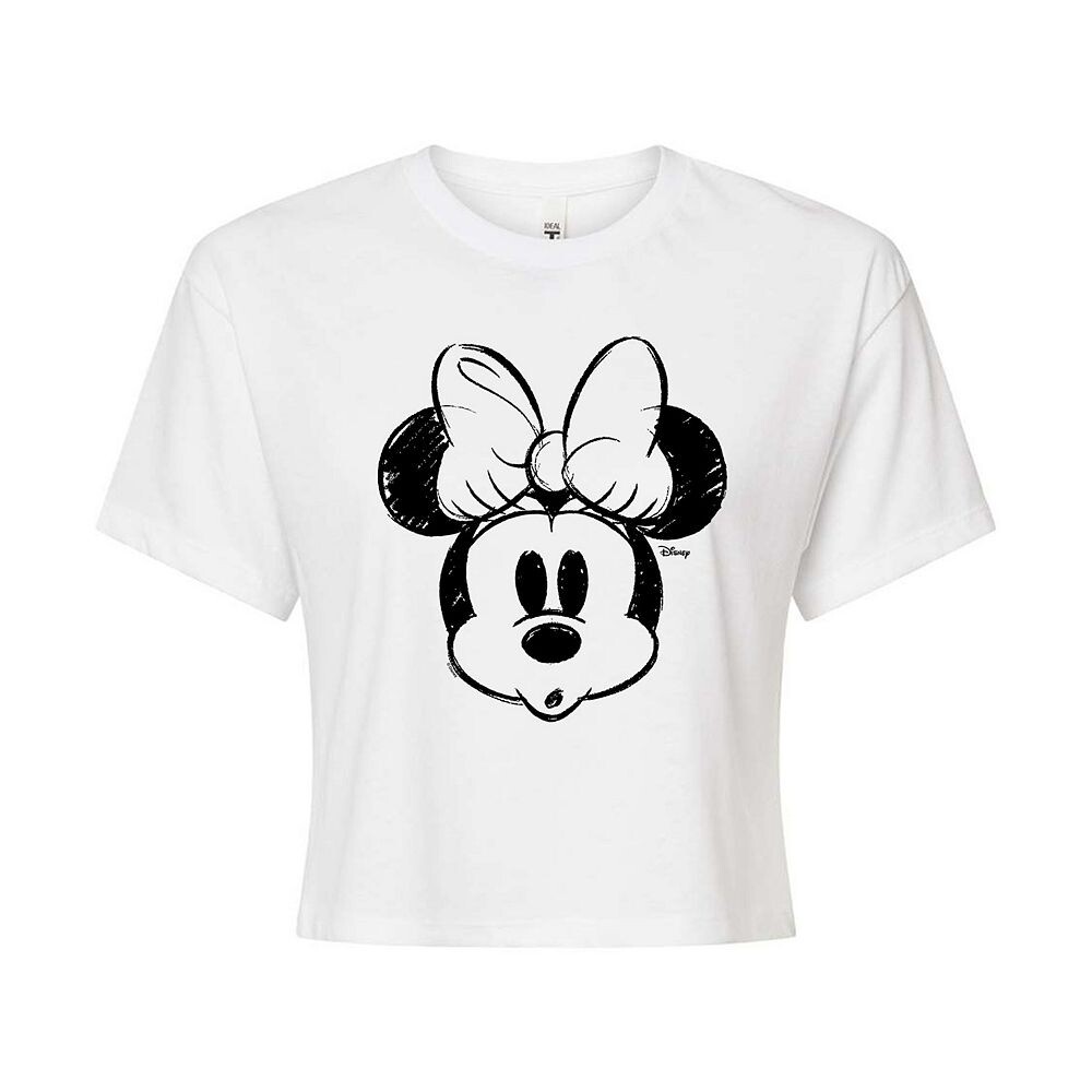 

Укороченная футболка Disney's Minnie Mouse Junior's Sketch Head, белый