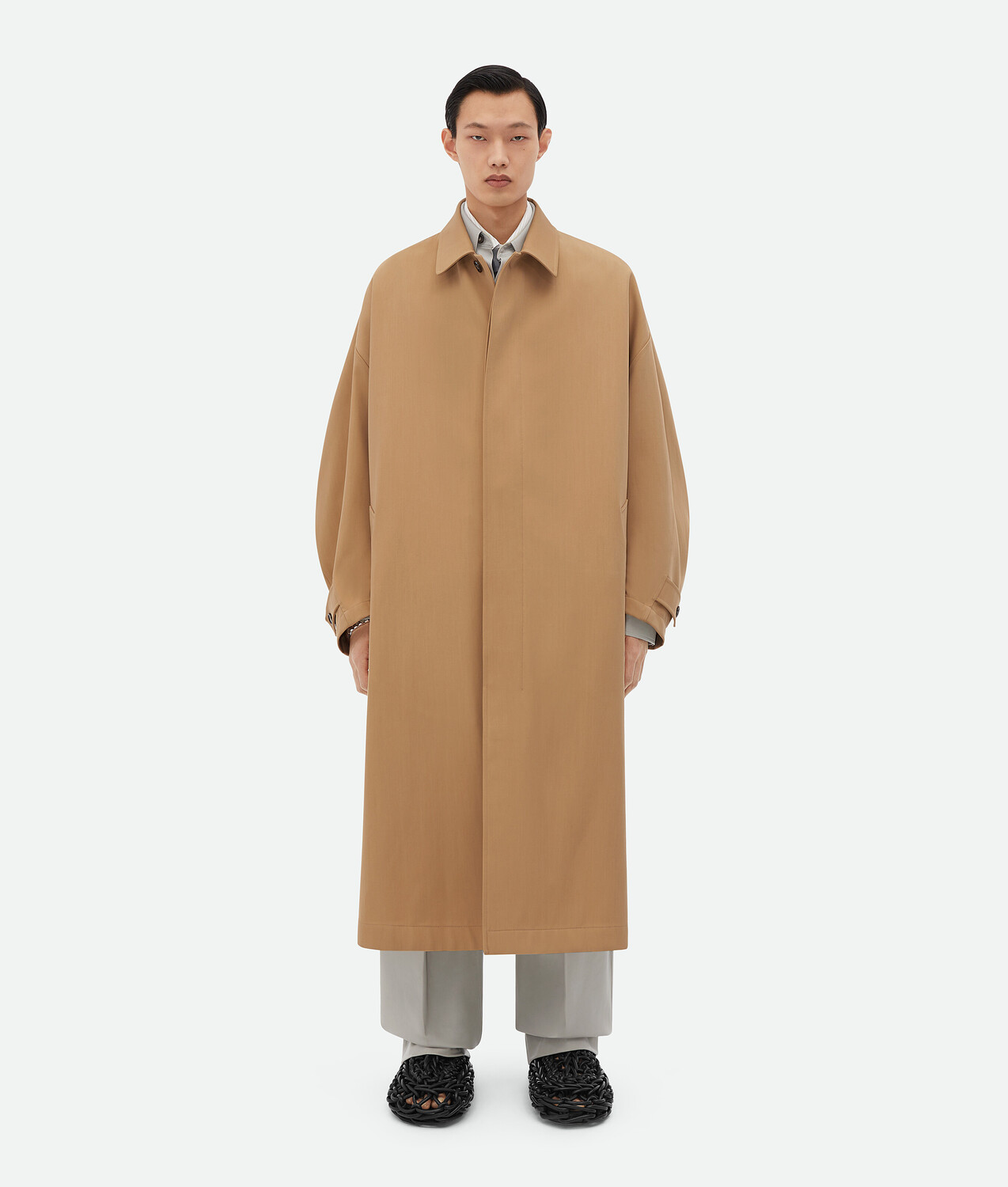 

Пальто из шерсти и хлопка Bottega Veneta