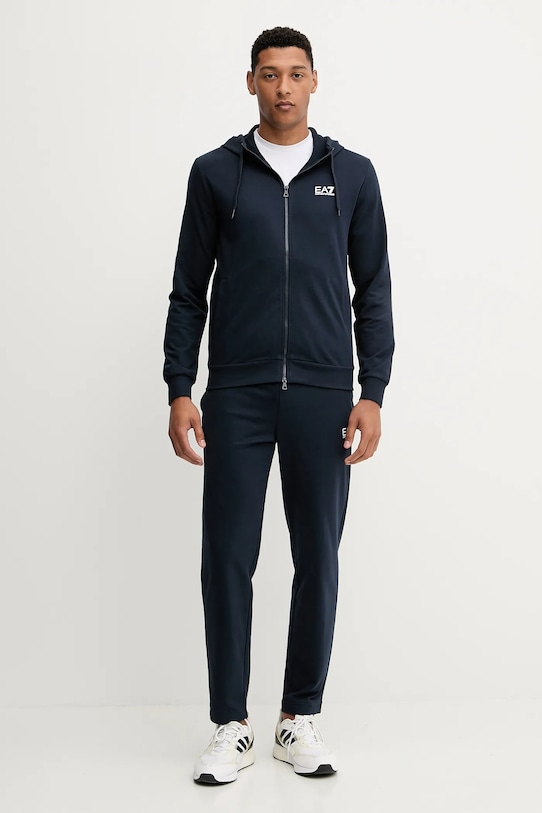 

Хлопковый спортивный костюм Ea7 Emporio Armani, темно-синий
