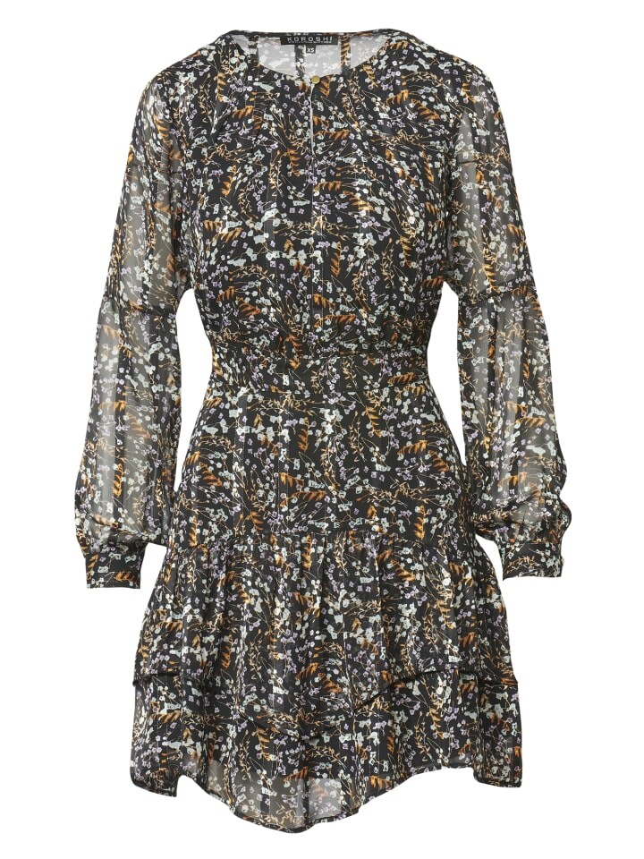 

Короткое платье KOROSHI Kleid mit langen ärmeln, черный