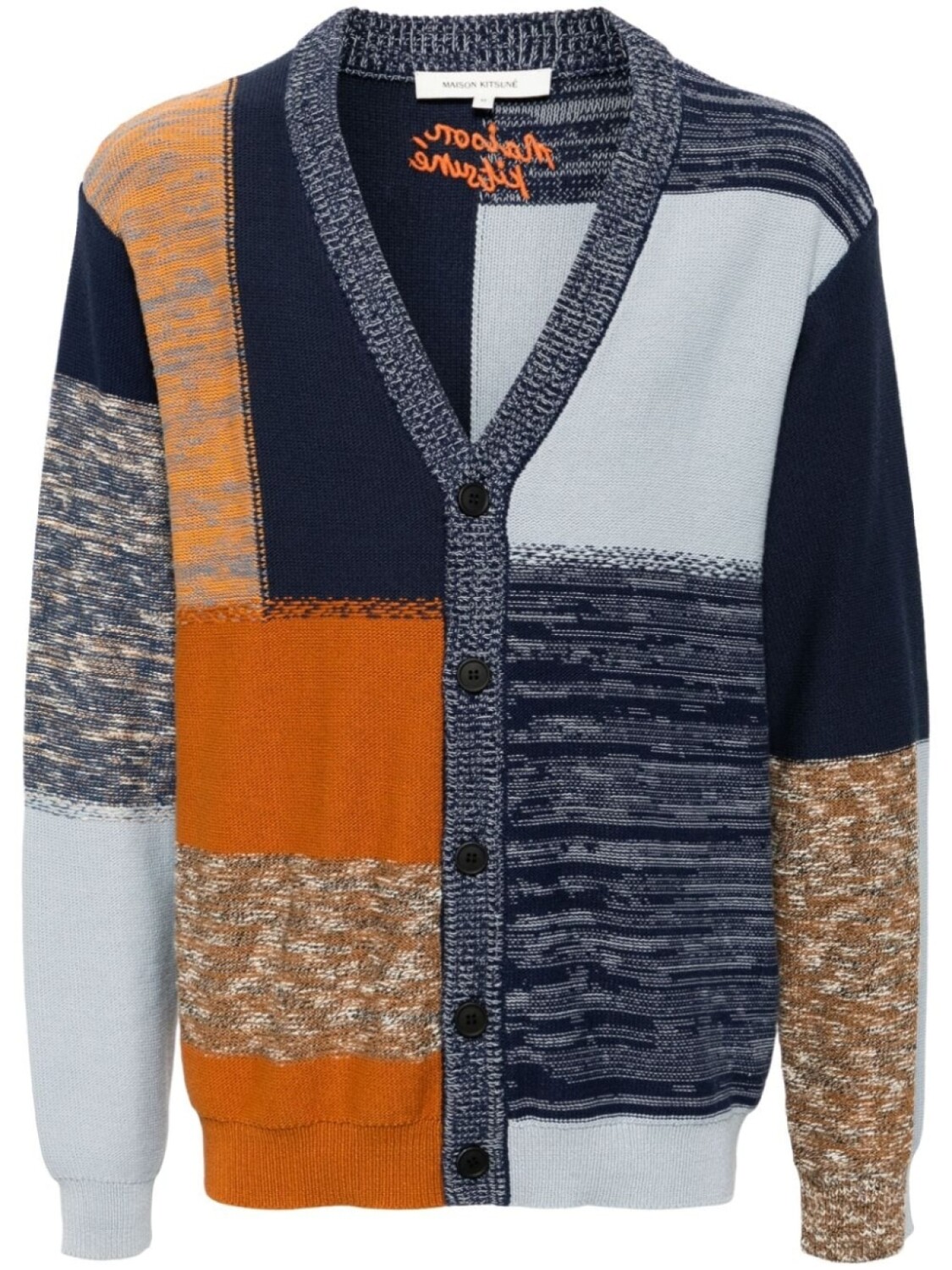 

Кардиган с V-образным вырезом Maison Kitsuné, синий