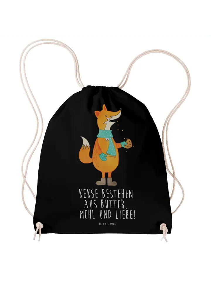 

Спортивная сумка Mr & Mrs Panda Sportbeutel Fuchs Keks, черный