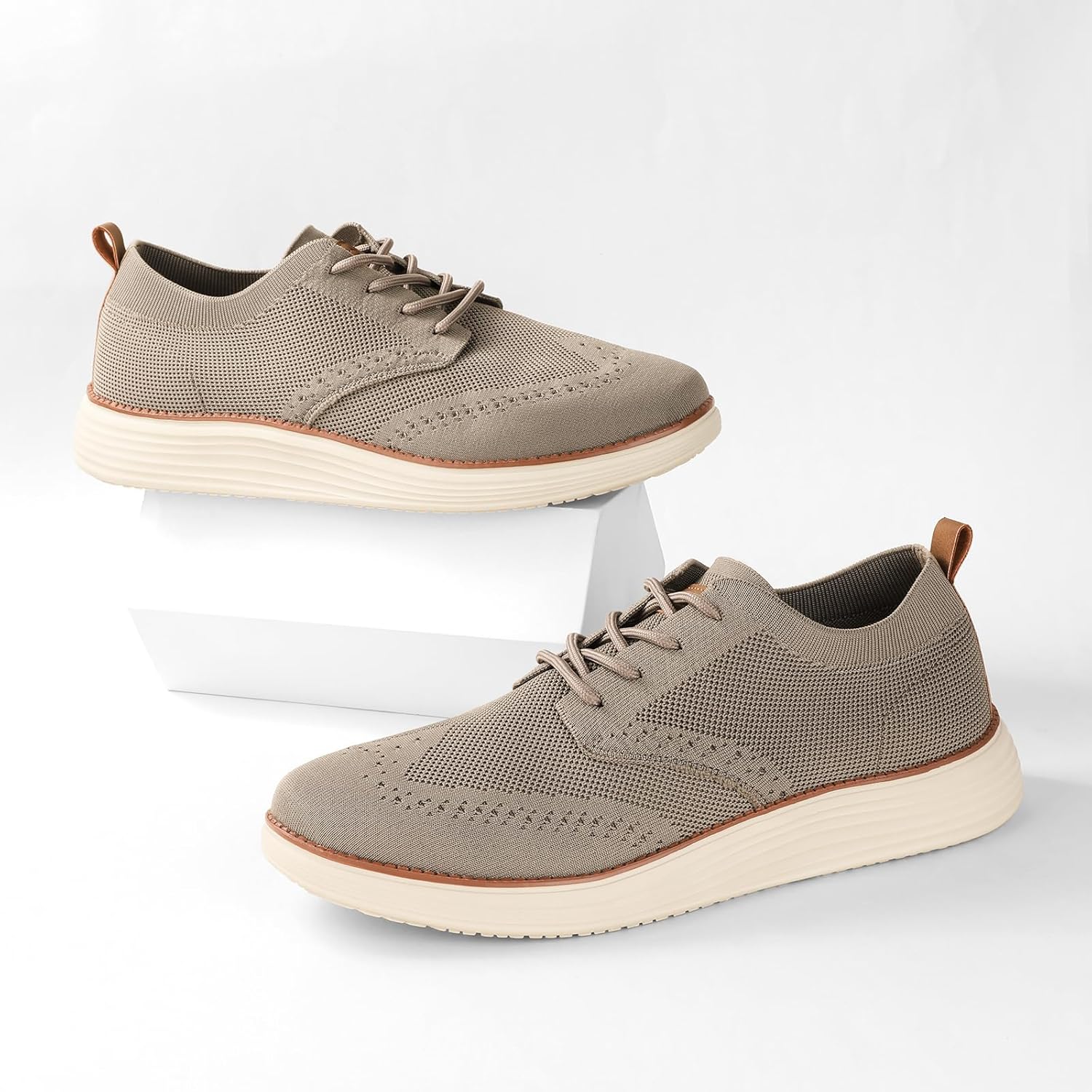 Мужские повседневные туфли Winnto Breeze, кроссовки с отделкой Oxfords, легкие мягкие модные сетчатые прогулочные туфли, хаки — фото 3