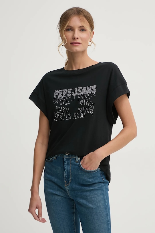 

Футболка хлопковая LIRA Pepe Jeans, черный
