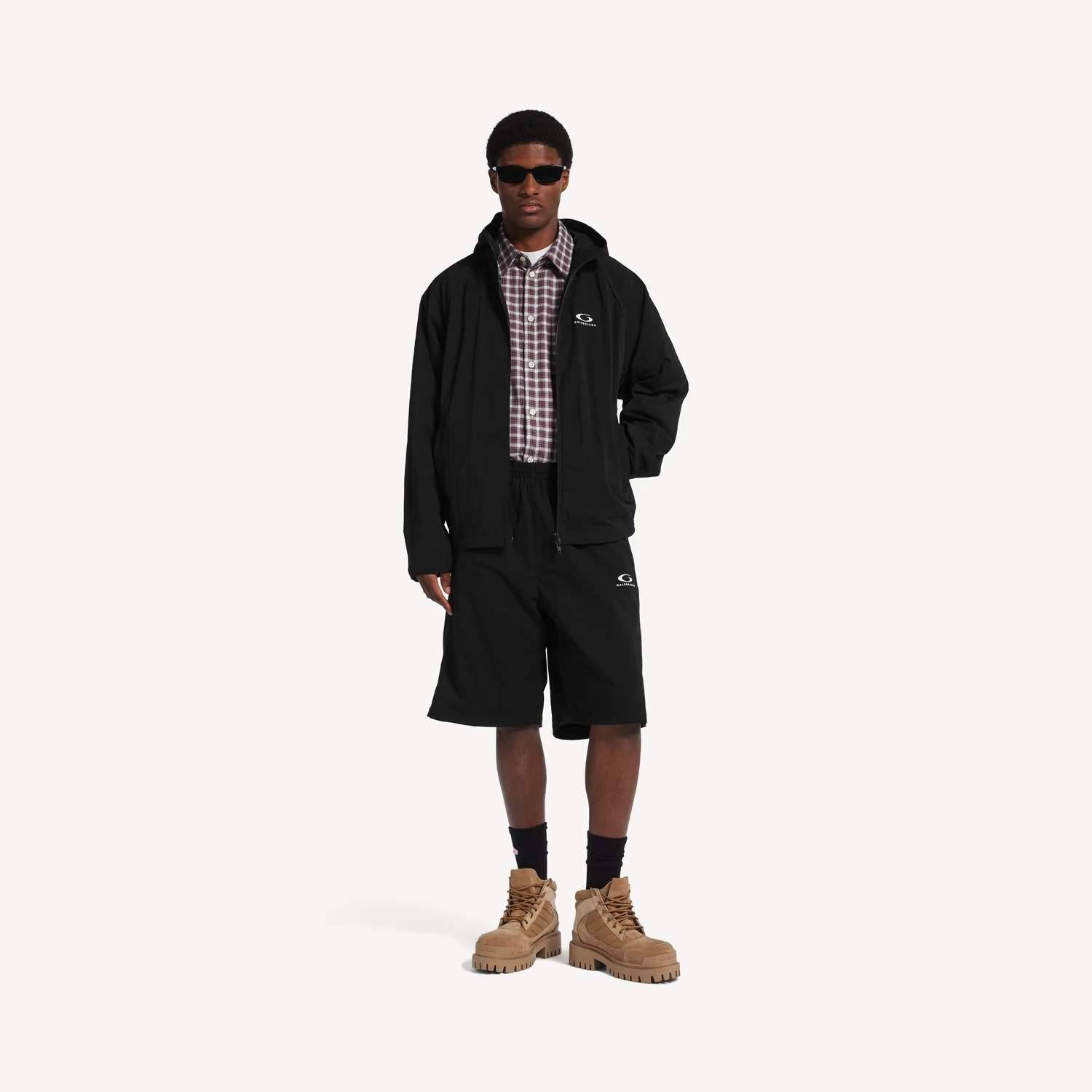 BALENCIAGA Мужская техническая олимпийка (спортивная куртка) черного цвета — фото 2