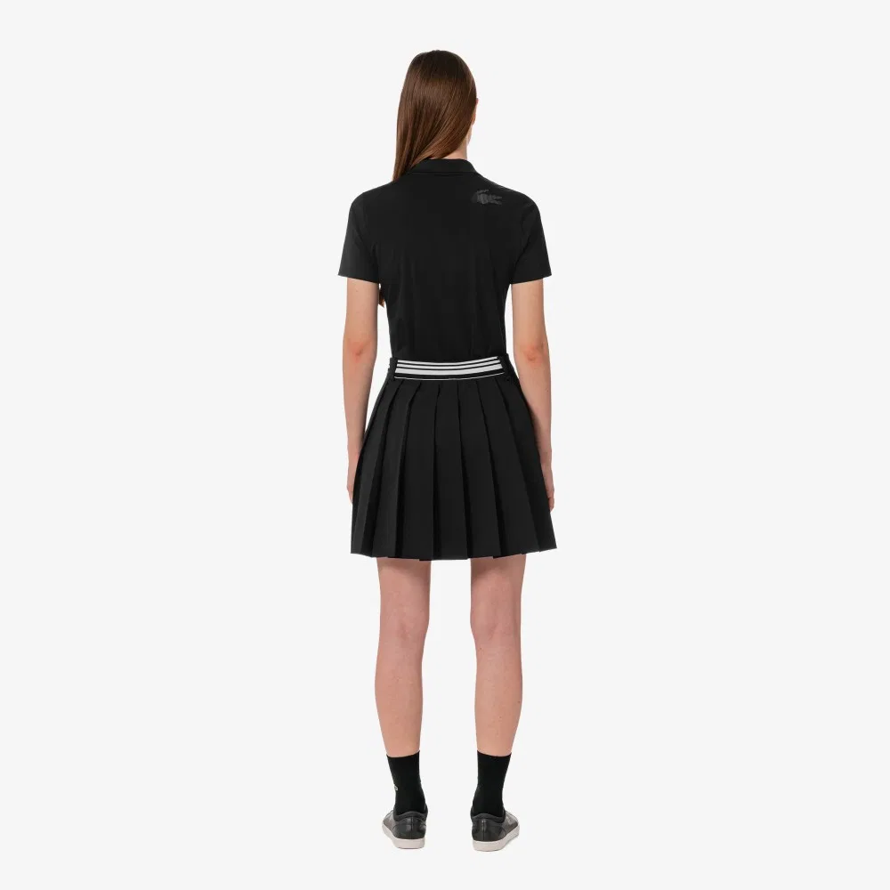 Юбка для гольфа Lacoste плиссированная, чёрная — фото 3