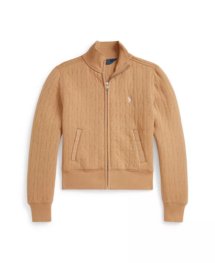 

Детская куртка с воротником и стеганым узором в виде кос для девочек 7-16 лет Polo Ralph Lauren, загар/бежевый