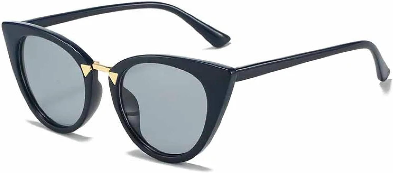 

Роскошные металлические солнцезащитные очки «кошачий глаз» для женщин и мужчин, винтажные модные очки для активного отдыха, путешествий, уличной фотографии, защита от УФ-излучения UV400 TKKTLLT, Black Silver