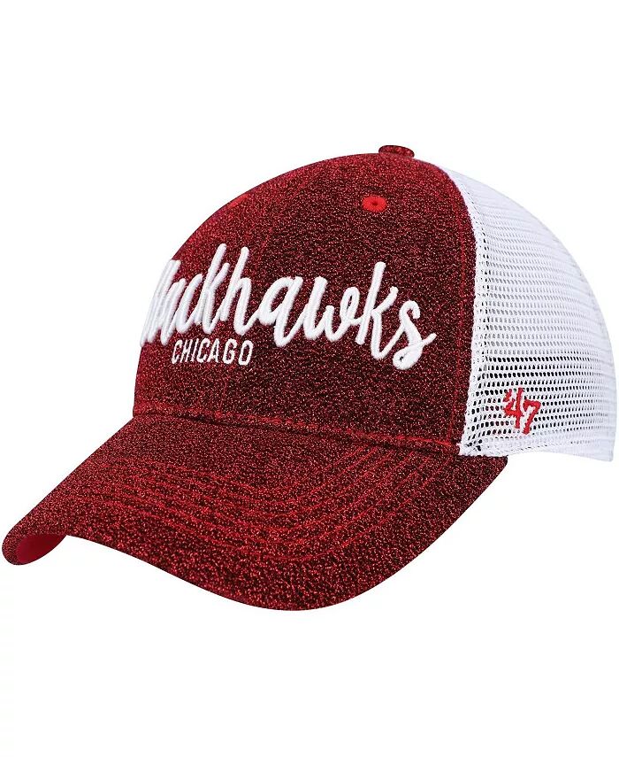 

Женская кепка Snapback MVP Trucker Chicago Blackhawks Encore, красная, белая '47 Brand