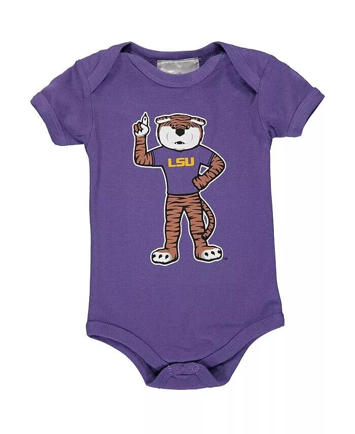 

Боди для мальчиков и девочек с большим логотипом LSU Tigers, фиолетовый Two Feet Ahead