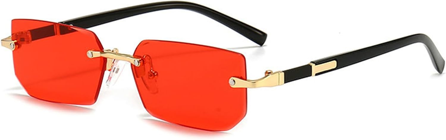 

Солнцезащитные очки Willochra без оправы для женщин и мужчин, модные прямоугольные солнцезащитные очки в стиле ретро, ​​стильные летние очки для путешествий с защитой от УФ-излучения UV400, C15