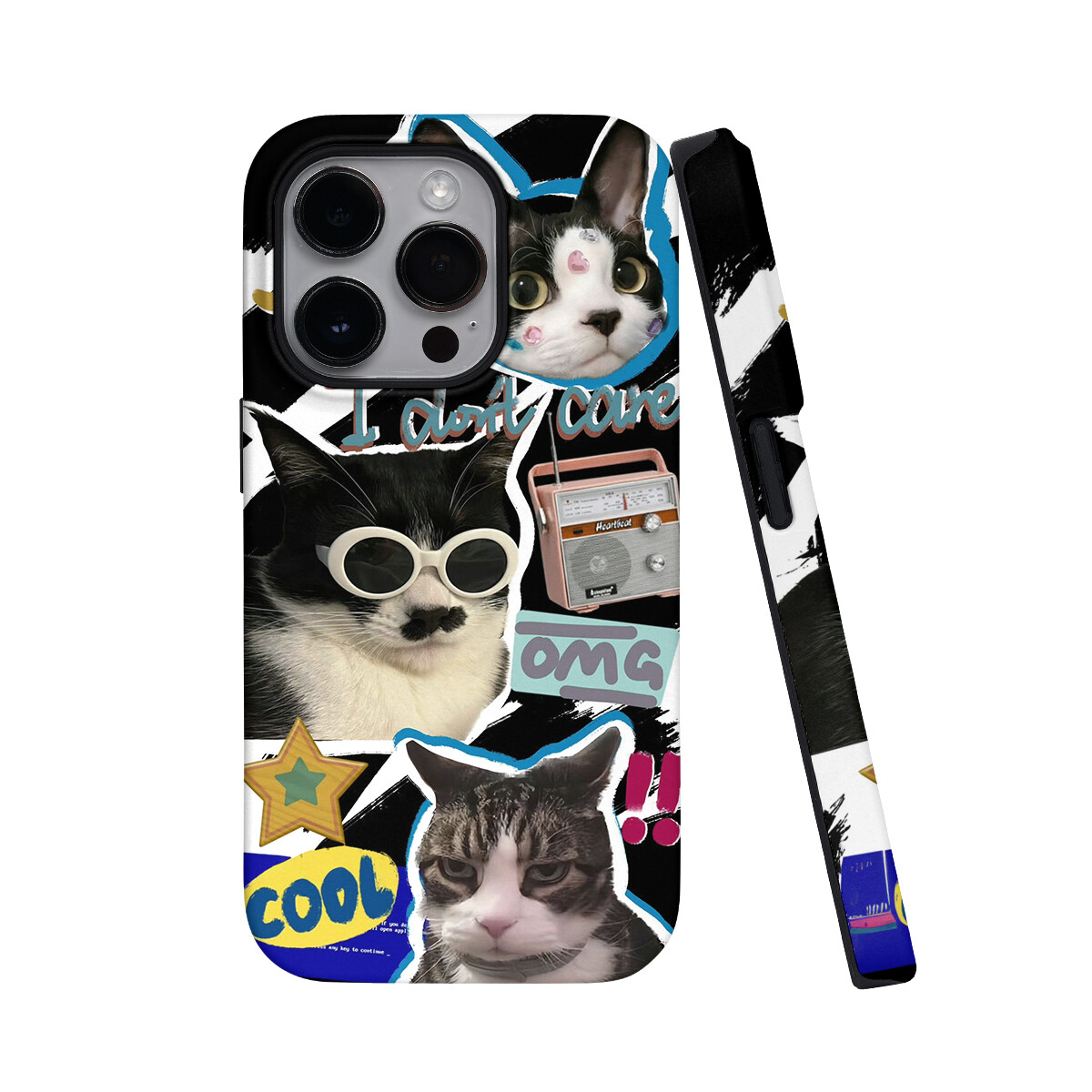 

Чехол для телефона Keshami, Sunglasses cat half-pack with magnetic
