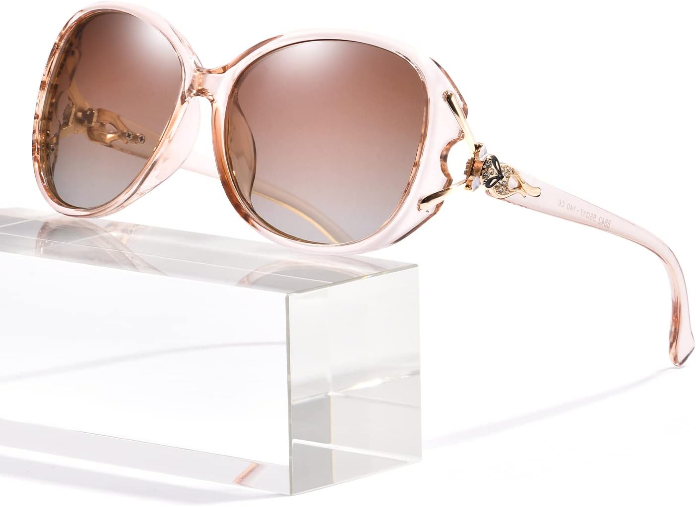 

Солнцезащитные очки FIMILU для женщин. Модные поляризованные солнцезащитные очки большого размера с защитой от УФ-излучения, B15 Transparent Brown Frame/Polarized Gradient Brown Lens