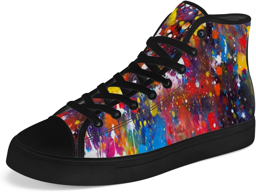 

Мужские и женские высокие кеды Graffiti из парусины, высокие кроссовки на шнуровке, повседневная обувь Chebing, красный