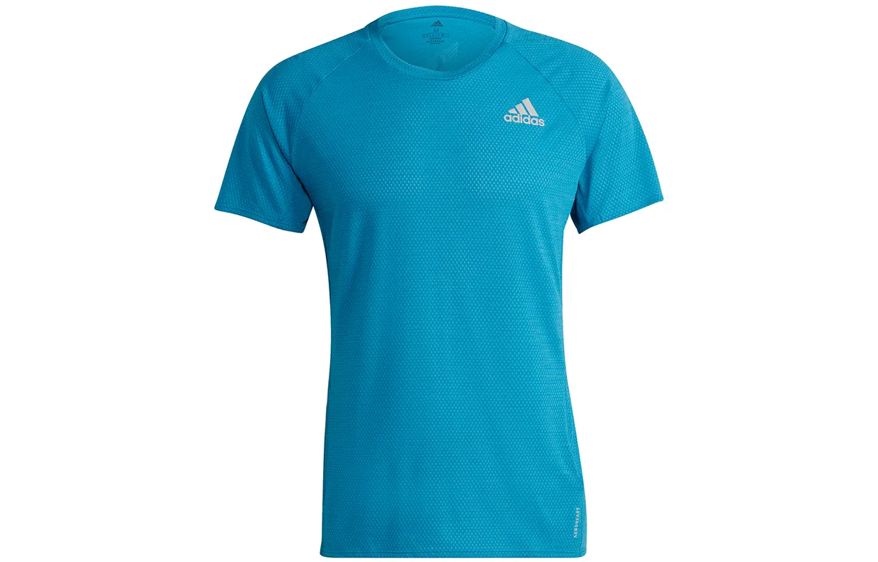 Футболка мужская с круглым вырезом умеренного прямого кроя Adidas, темно-голубой