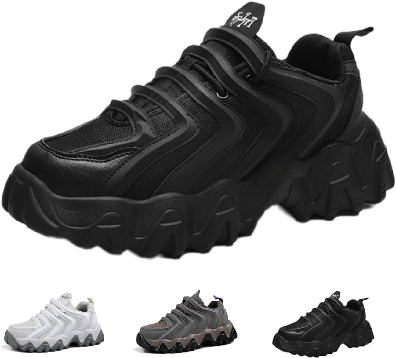 

Модные массивные кроссовки для женщин и мужчин, легкие, дышащие, классические низкие кроссовки для бега, повседневные обувь Macefil, черный