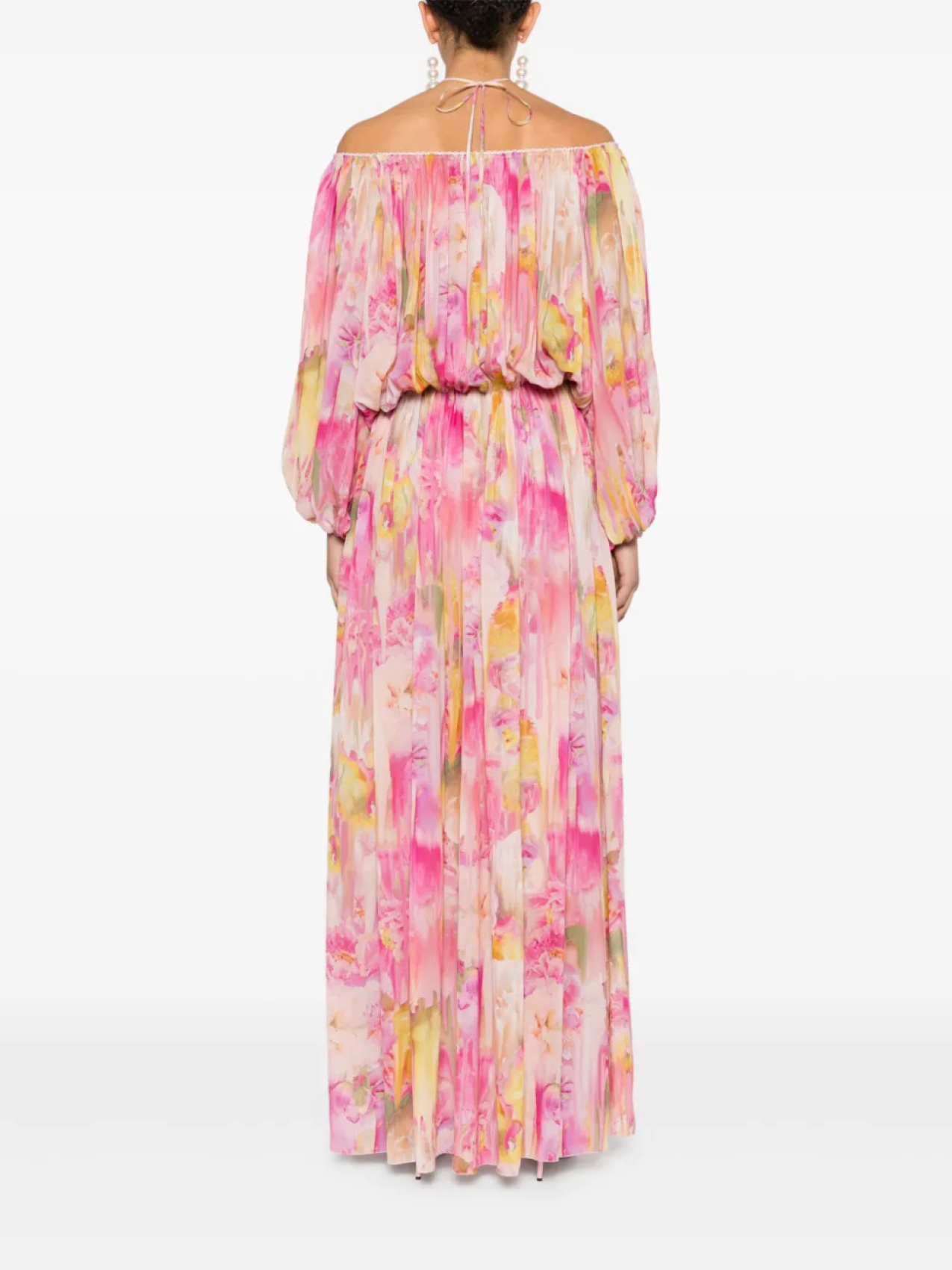 Blumarine платье макси с цветочным принтом, розовый — фото 4