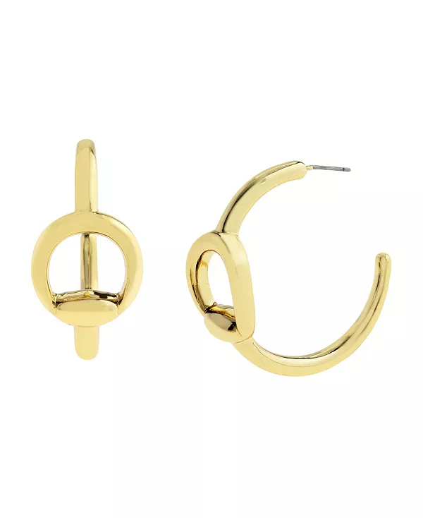 

Золотые студенческие серьги-кольца с застежкой-молнией Steve Madden, gold