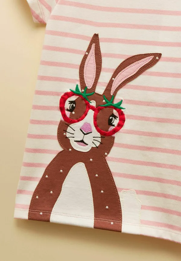 Футболка astra с аппликационным принтом, стандартного кроя. Joules, Pink Bunny — фото 3