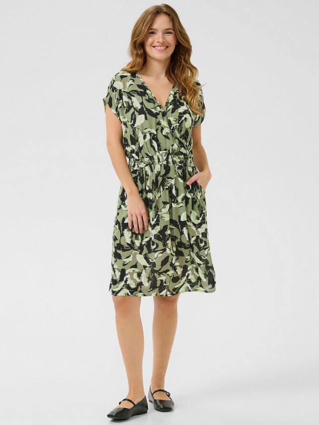 

Платье с принтом листьев Jenn KAFFE, Green/Multi